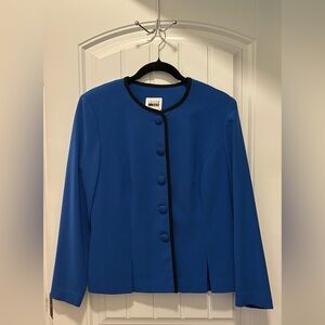 Leslie Fay Royal Blue Blazer with Black Trim
